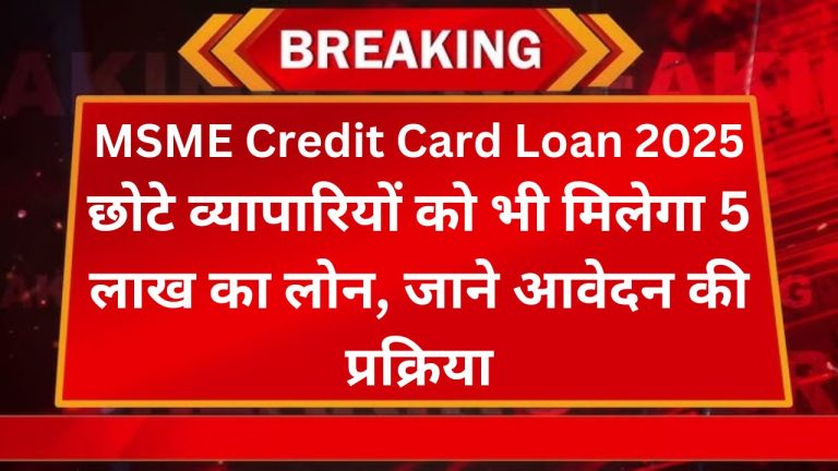 MSME Credit Card Loan 2025